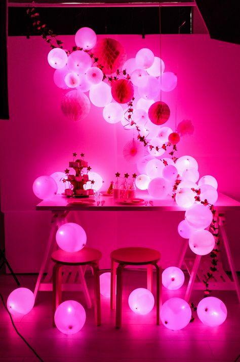 Light up your pink party with these illoom LED balloons. Cyberpunk Wedding, Led Light Up Balloons, Circus Cat, Hot Pink Bridesmaid Dresses, Hot Pink Bridesmaids, Pr Ideas, Pink Led Lights, Light Up Balloons, Balloon Glow