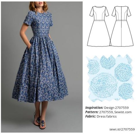 Tea Dress Patterns, Vintage Tea Dress Pattern, Elegant Dress Patterns Free, 1940s House Dress Pattern, Modest Dresses Patterns, Woman Sewing Patterns, Classy Dress Patterns, Modest Dress Sewing Patterns Free, Sewing Modest Dresses