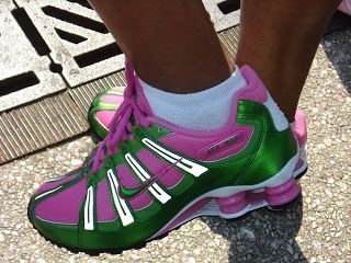 Customized AKA Nike sneakers Pink And Green Shoes, Aka Fashion, Aka Paraphernalia, Alpha Kappa Alpha Sorority Paraphernalia, Aka Sorority Gifts, Skee Wee, Aka Sorority, Ivy Vine, Alpha Kappa Alpha Sorority