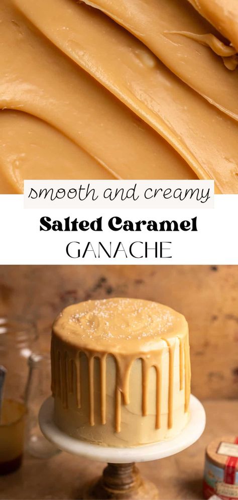 Salted Caramel Ganache Salted Caramel Ganache Recipe, Salted Caramel Filling For Cake, Salted Caramel Cake Filling, Caramel Filling For Cake, Caramel Ganache Recipe, Caramel Cake Filling, Fruit Filling Recipe, Salted Caramel Ganache, Chocolate Ganache Cheesecake