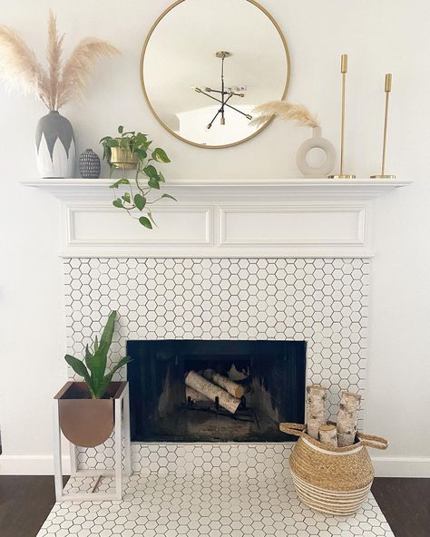 Fireplace tile surround