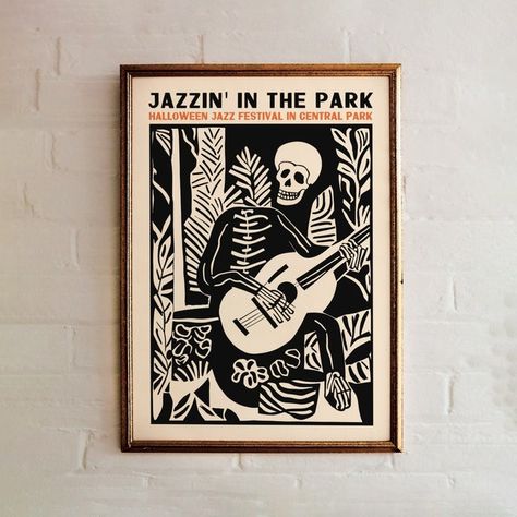 CozySpiritStudio - Etsy Nyc Halloween, Jazz Festival Poster, City Decor, Jazz Poster, Festival Poster, Work Room, Jazz Festival, Music Wall, Festival Posters