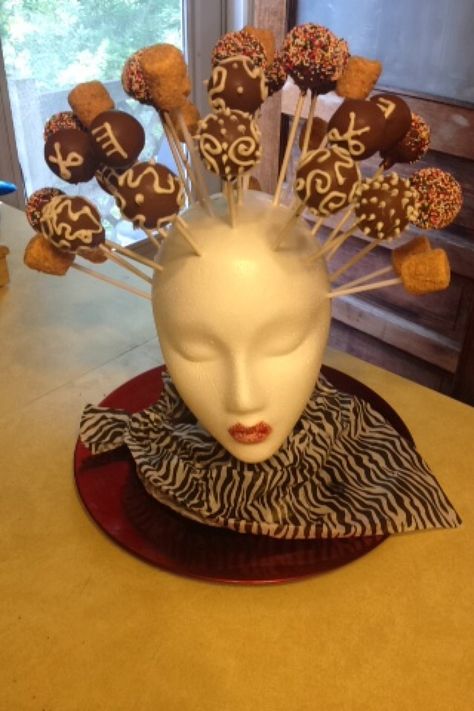 A special cake pop design for a hairstylist! #creativity #sweetliltreats #yesmadebyme Cosmotology Party Ideas Graduation Cake, Hairstylist Birthday Cake, Hairdresser Retirement Party Ideas, Hair Salon Party Favors, Cosmotology Gift Ideas Graduation, Hairstylist Party Ideas, Beauty School Graduation Party Ideas, Hair Salon Party Ideas Events, Cosmetologist Graduation Party