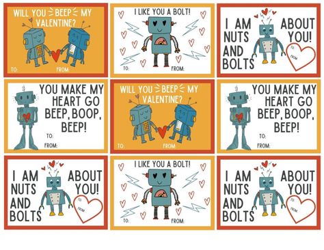 Cute FREE printable Robot Valentine card PDF. Homemade Robot cards for Valentines day. Perfect for kids to pass out to their friends on Valentine's day. Robot Valentine Cards, Robot Valentines, Cards For Valentines Day, Free Printable Valentines Tags, Cards For Valentines, Valentine Verses, Homemade Robot, Valentines Robots, Free Valentine Cards