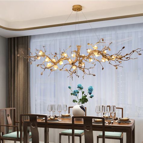 Smarter Shopping, Better Living!  Aliexpress.com Tree Branch Chandelier, Hotel Chandelier, Flower Lamp Shade, Copper Tree, Modern Lighting Chandeliers, Branch Chandelier, Kitchen Chandelier, Copper Chandelier, Sacred Tree