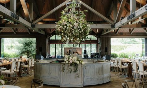 The Pavilion | Old Edwards Inn and Spa Old Edwards Inn, Wedding Venues North Carolina, Highlands Nc, Mountain Wedding Venues, Flower Installation, Asheville Wedding, Beautiful Bars, Stone Barns, Ceremony Seating