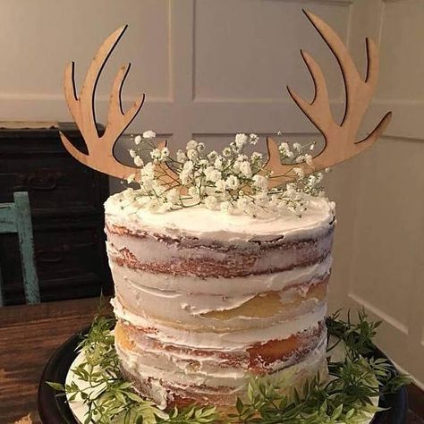 Antler Cake Topper, Woodland Deer Cake, Deer Theme Baby Shower Ideas, Baby Deer Baby Shower Ideas Girl, My Deer One Birthday, Woods Theme Baby Shower Ideas, Deer Themed Baby Shower Girl, Rustic Woodland Baby Shower Ideas, Oh Deer Baby Shower Ideas