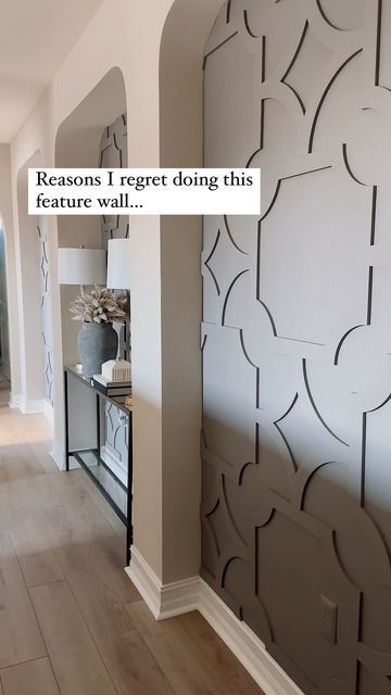 Wall Square Design, Accent Wall Diy Wood, Diy Fretwork Panel, Dovetail Accent Wall, Fretwork Wall Panels Diy, Wall Trim Moulding, Wall Architecture Design, Wall Trim Ideas, Wainscotting Ideas