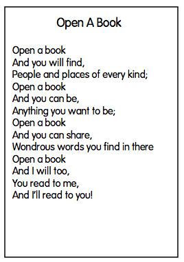 these are all great poems for spring- for shared reading! Poems For Class 3 In English, Poem About Library, Dear Time Reading, 1st Grade Poems, Poems About Reading Books, Poem On Books, Poem About Books, English Poems For Recitation, Library Poem