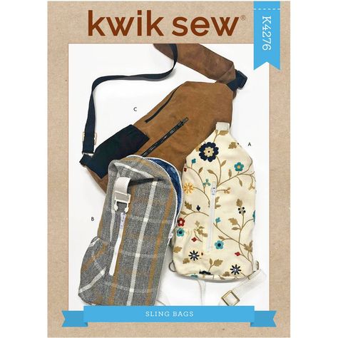 Linen Pants Pattern, Pre Quilted Fabric, Cross Body Sling Bag, Kwik Sew Patterns, Kwik Sew, Sling Pack, Backpack Pattern, Office Outdoor, Cross Body Bags