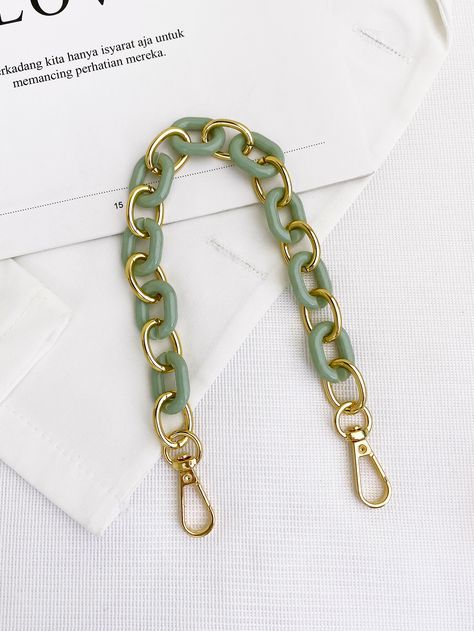 Mint Green    Plastic Plain Bag Strap Embellished   Women Bags Diy Bag Strap, Handmade Clothing, Chain Bag, Bag Handle, Chain Bags, Handmade Clothes, Diy Bag, Bag Straps, Infinity Bracelet