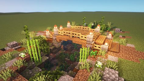 Cottage Bridge Minecraft, Cool Minecraft Bridge Ideas, Cute Small Bridge Minecraft, Minecraft Cave Bridge Ideas, Minecraft Easy Bridge, Small Bridge Ideas Minecraft, Minecraft Mountain Bridge Ideas, Minecraft Pond With Bridge, Cute Minecraft Bridge Cottage Core