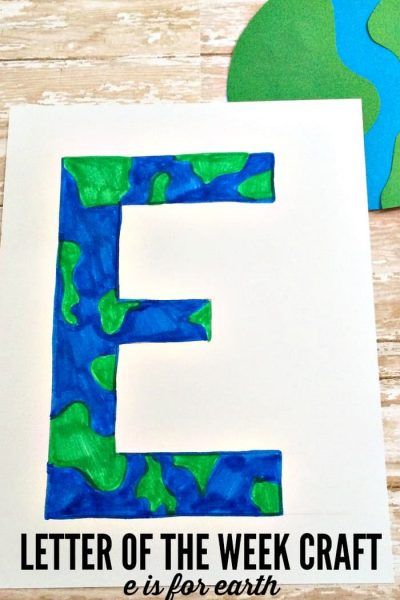 Letter of the Week Craft: E is for Earth E Is For Earth, Kids Crafts January, C Is For Caterpillar, Letter E Art, Letter E Activities, Letter Of The Week Activities, Letter E Craft, Preschool Letter Crafts, Alphabet Crafts Preschool