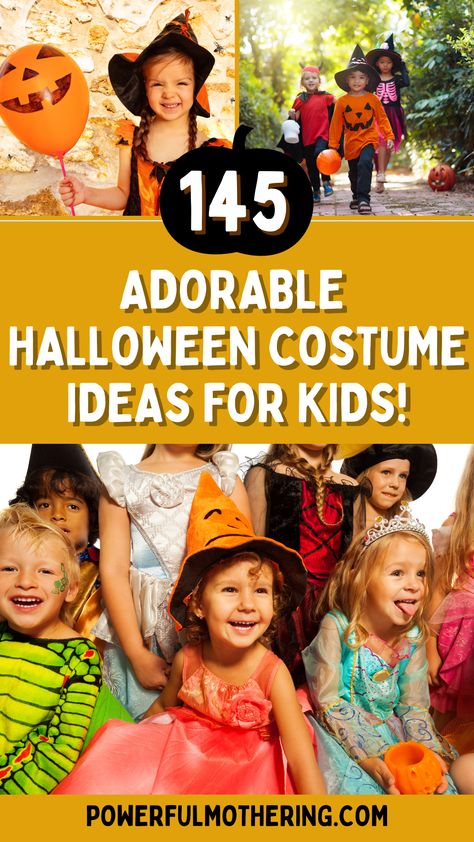 145 Halloween Costume Ideas for Kids - 
From adorable animals to mythical creatures and classic characters, there's something here to suit every child's personality. Don't miss out on these spooktacular ideas - start planning your little one's Halloween costume today and let their imagination run wild! Happy Halloween! Homemade Toddler Costumes, Unique Toddler Halloween Costumes, Easy Homemade Halloween Costumes, Homemade Costumes For Kids, Halloween Costumes Kids Homemade, Halloween Costume Ideas For Kids, Boys Halloween Costumes Diy, Costume Ideas For Kids