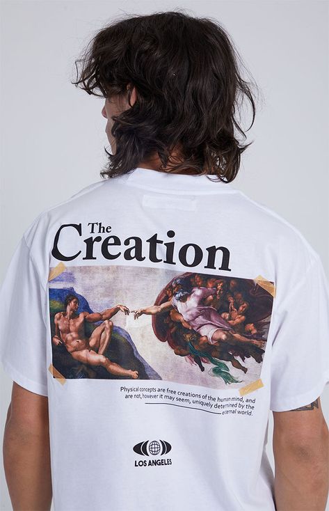 Creation Oversized T-Shirt Oversized Tshirt Outfit Men, Minimal Shirt Design, Minimal Streetwear, Pacsun Mens, Typography Shirts, Aesthetic Fits, Typography Tshirt, Tshirt Outfits, Oversized T Shirt