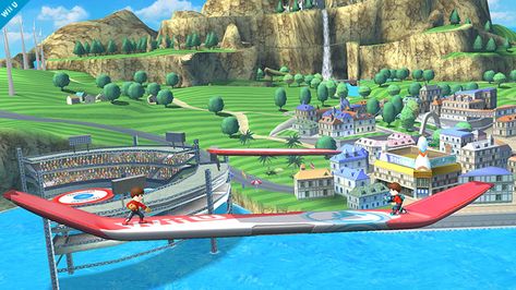 Wuhu Island is a new stage introduced in Super Smash Bros. for Nintendo Wii U, based on the island in Wii Sports Resort and Pilotwings Resort. The stage has been seen to take place on one of the beach areas of the island, with Miis in the background playing minigames such as frisbee. It is very... Wuhu Island, Wii Aesthetic, Wii Sports Resort, Wii Sports, Sports Costume, Nintendo Wii U, Childhood Memories 2000, Gaming Tech, Sport Tennis