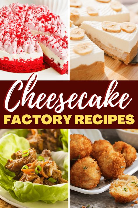 Make your favorite Cheesecake Factory recipes at home with these easy copycat versions! From pasta to salad to dessert, you can recreate the famous restaurant menu! Copycat Food, Cheesecake Factory Copycat, Restaurant Recipes Famous, Cheesecake Factory Recipes, Restaurant Inspired Recipes, Food Advice, Corn Recipe, Best Cheesecake, Printable Menu