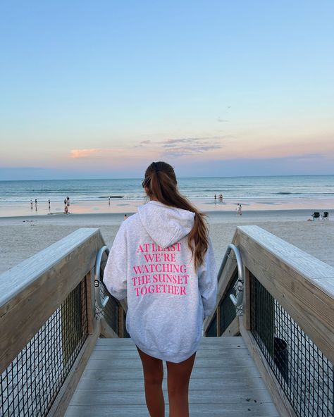 see you tonight @ 6pm est for launch💘 Hoodie Back Design, Sunset Hoodie, Crop Tanks, Teen Hoodies, Happy Hoodie, Oversized Tees, Watch The Sunset, Trendy Fits, Trendy Hoodies