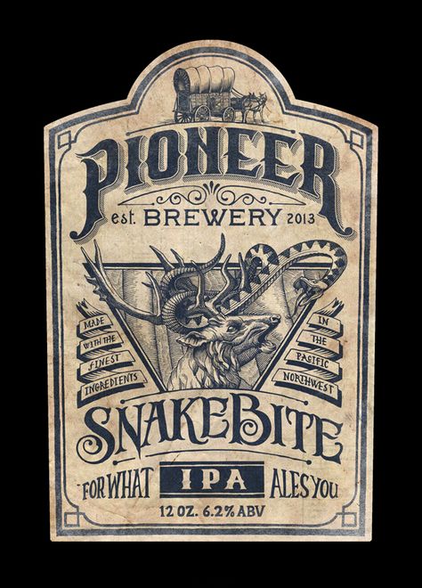 PIONER Poster Tipografi, Inspiration Typographie, Typographie Inspiration, Beer Label Design, Etiquette Vintage, Halloween Labels, Beer Logo, Vintage Packaging, Beer Packaging