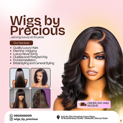 Hair Vendor Flyer Design Hair Flyer, Hair Vendor, Luxury Hair, Amazing Grace, Flyer Design, Wigs, Make Up, Makeup, 10 Things