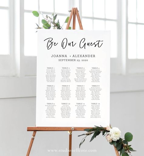 Excited to share this item from my #etsy shop: Wedding Seating Chart Sign-Be Our Guest Sign-Printable Seating Chart-Seating Sign-Find Your Table-Wedding Table-Seating Plan-SN012_SC Wedding Table Planner, Seating Plan Template, Order Of Wedding Ceremony, Wedding Table Seating Plan, Diy Seating, Wedding Table Seating, Seating Sign, Budget Friendly Wedding, Seating Chart Template