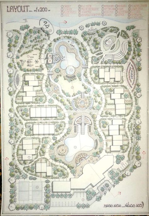 Village Landscape Architecture, Landscape Resort Design, Resorts Landscape Design, Tourist Village Architecture Plan, Resort Landscape Design Plan, Ecolodge Design, Resort Design Plan Layout, Resort Landscape Design, Village Plan