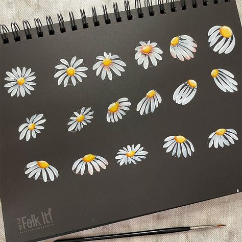 Daisy Drawing, Painted Daisy, Easy Flower Painting, Daisy Art, Daisy Painting, Flower Art Drawing, Watercolor Flower Art, Creative Painting, Flower Art Painting