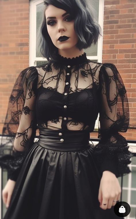 Goth Easter Outfits, Metal Core Outfit, Romantic Goth Style, Goth Spring Outfits, Witchy Outfit Ideas, Glam Goth Fashion, Bowl Of Candy, Vintage Halloween Costumes, Goth Look