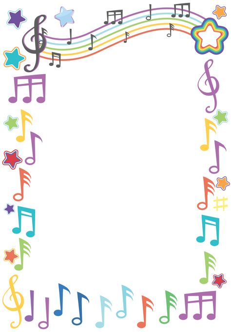 Music Border Designs For Projects, Mapeh Border Design, Musical Border Design, Printable Border For School, Music Frame Template, Music Border Design, Frames For Edits, School Frames And Borders, Musical Notes Art