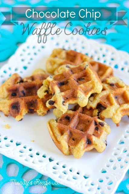 Chocolate Chip Waffle Cookies Chocolate Chip Waffle, Decadent Recipes, Ww Sweets, Pancake Dippers, Waffle Ideas, Chocolate Chip Waffles, Top Recipes On Pinterest, Waffle Iron Recipes, Waffle Cookies