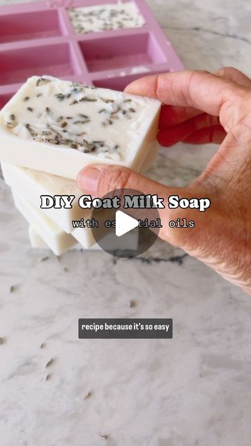 Kelowna Giuliano 🌿 Essential Oil Education on Instagram: "Full recipe HERE💜⬇️   SAVE THIS ✔️ so you can try it!   🫶🏼🫧DIY Goat Milk Soap🫧🫶🏼  This soap is incredibly nourishing to the skin and the oils can be customized to whatever you like.   • 2 lb melt and pour goat milk  soap base (Amazon)   • ½ cup powdered goat milk  • 2 Tbsp organic raw honey  • 1 Tbsp sweet almond oil (I used Young Living’s V-6 Vegetable Oil Complex)   • 60 drops essential oils - I used Young Living Peppermint & Eucalyptus, (other options… Frankincense, Sandalwood, Northern Lights Black Spruce, Tangerine, Lavender, Patchouli, Valor, Peace & Calming - alone or in some combo)  • Silicon soap molds (Amazon has tons of options)   ✨ Instructions:  • Chop soap base into cubes and melt using a double boiler.   • Whi Diy Goats Milk Soap Recipes, How To Make Goats Milk Soap, Herbal Soap Recipes, Soap Making For Beginners Melt And Pour, How To Make Soap For Beginners, Organic Soap Recipe, Diy Goat Milk Soap, Melt And Pour Soap Recipes, Goat Milk Soap Base