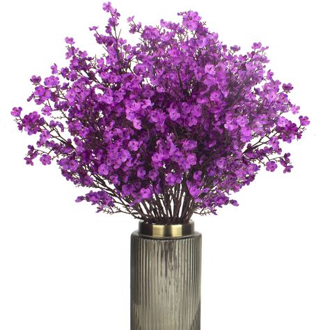 PRICES MAY VARY. 🌷【Materials】- This lifelike baby breath gypsophila’s flower stem is made of high quality plastic and iron wire; flower heads - cloth flower, soft feeling. The flower heads are very firm and do not fall off easily. 🌷【Suitable Size】- Full height is 19.7inch/ 50cm, There are about 90 little buds on each bouquet. The sturdy stem with luxuriant foliage, suitable for most vases.10 Bundle Gypsophila Baby'S Breath bulk artificial flowers (Vase and other accessaries are not included.) Gypsophila Bouquet, Breath Flowers, Wedding Home Decor, Flowers Vase, Baby Breath, Purple Decor, Artificial Flower Bouquet, Flower Stem, Silk Plants