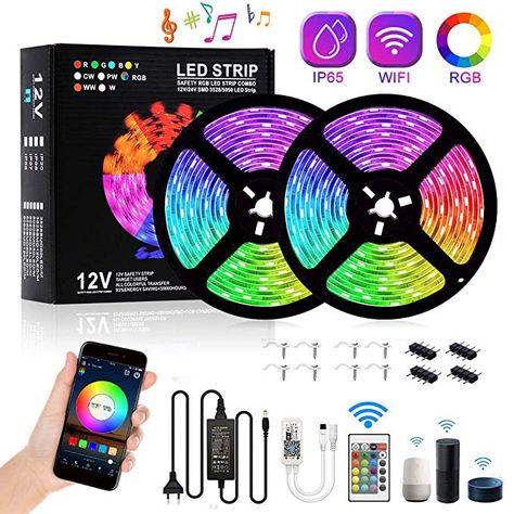 Led Lights Bluetooth, Teenager Bedroom Design, Room Wishlist, Led Selfie Ring Light, Led Party Lights, Striped Decor, Led Band, Led Stripes, Secret Rooms