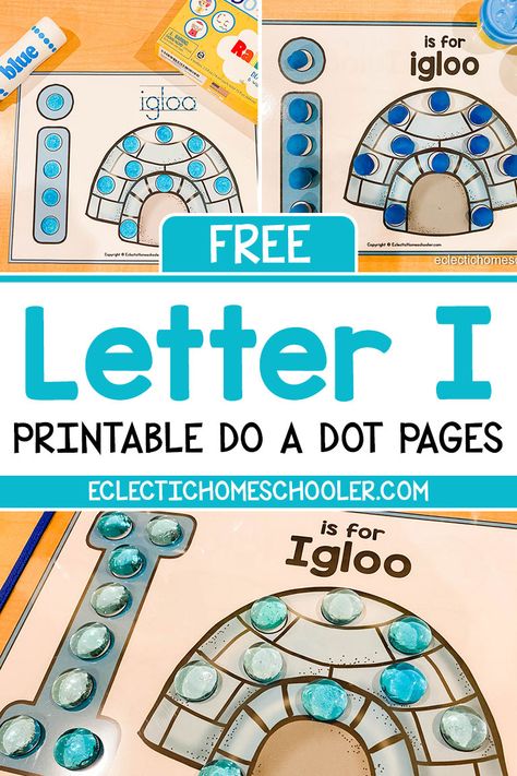 Free Letter I Printable Do a Dot Pages via @eclectichomeschoolerblog I Activities For Preschool Letter, Letter I Science For Preschoolers, Letter I Games For Preschool, E Is For Craft Preschool, Letter I Prek Activities, Letter I Activities For Preschoolers, Letter I Dot Page, I Art For Preschool, Letter I Free Printables