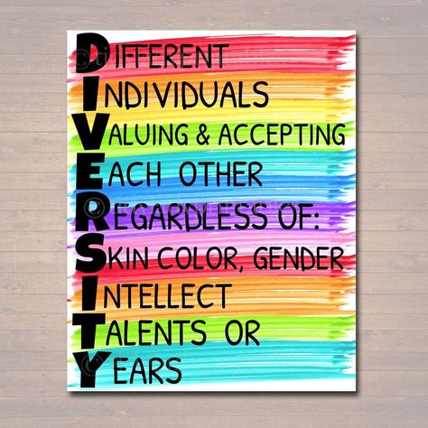 Diversity Poster, School Counselor Poster, Teen Bedroom Decor, Printable Classroom Wall Art, Office Decor, Motivational Classroom Anti Bully School Counselor Posters, Teacher Classroom Posters, Counselor Posters, Social Workers Office, Diversity Poster, Classroom Wall Art, School Counselor Office, Poster School, Teacher Posters