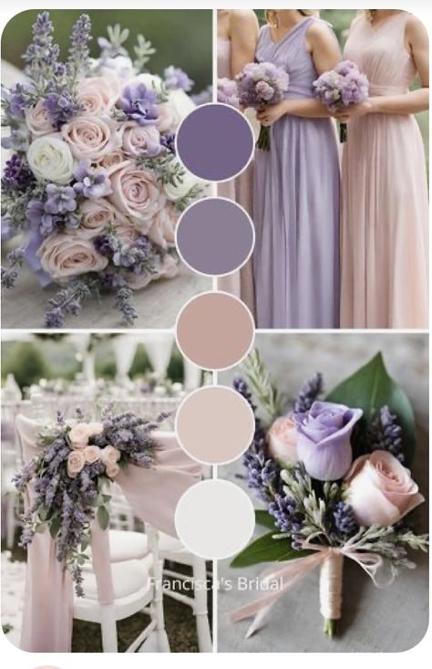 Wedding Themes Spring Elegant, Wedding Winter Color Schemes, Purple Wedding Theme Color Combinations, July Wedding Color Palette, Unique Wedding Colors Combinations, Wedding Theme Ideas Elegant Summer, Unique Wedding Theme Colors, Lavender Wedding Palette, Wedding Pink Color Schemes