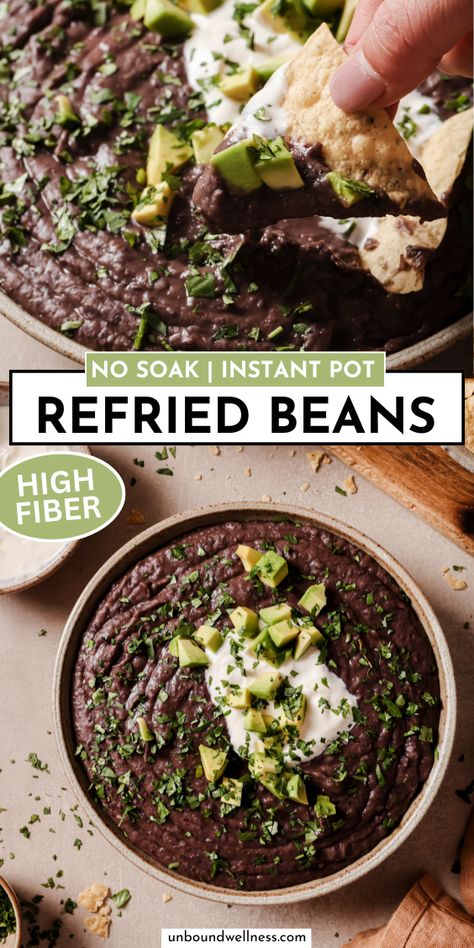 Easy Refried Beans Recipe, Freezer Desserts Recipes, Instant Pot Refried Beans Recipe, Refried Beans Recipe Easy, Dry Black Beans, Instant Pot Refried Beans, Traditional Refried Beans, Make Refried Beans, Refried Black Beans