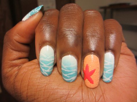 Beach Nails Painted Nail Art, Beach Nails, Summer Nails, Nail Art, Hand Painted, Nails, Beauty, Art, Nail Arts