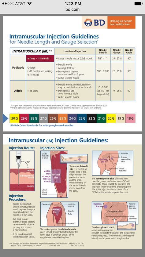 IM Injection Sites & Gauge Sizes Im Injection Sites Cheat Sheet, Im Injection Sites Nursing, Subcutaneous Injection Sites, Injection Sites Nursing, Needle Gauge Size Chart Nursing, Needle Sizes For Injections, Ceftriaxone Injection, Intramuscular Injection Sites, Im Injection Sites