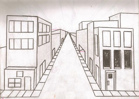 City Of Nothing | Flickr - Photo Sharing! Point Perspective Drawing Ideas, Perspective Drawing Ideas, One Perspective Drawing, 1 Point Perspective Drawing, Perspective Lessons, 1 Point Perspective, Perspective Sketch, Perspective Drawing Architecture, Perspective Drawing Lessons