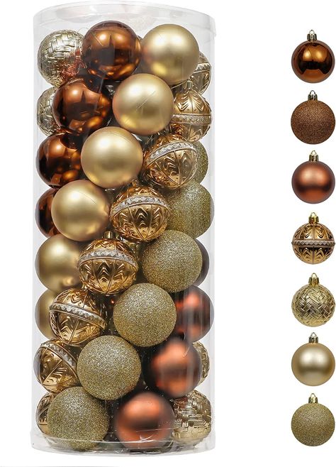 Rose Gold And Bronze Christmas Tree, Bronze And Gold Christmas Decor, Rose Gold And Brown Christmas Tree, Copper Ornaments Christmas Tree, Bronze And Gold Christmas Tree, Golden Christmas Decorations, Christmas Tree Themes Colors Gold, Brown Ornaments Christmas Tree, Gold And Brown Christmas Tree