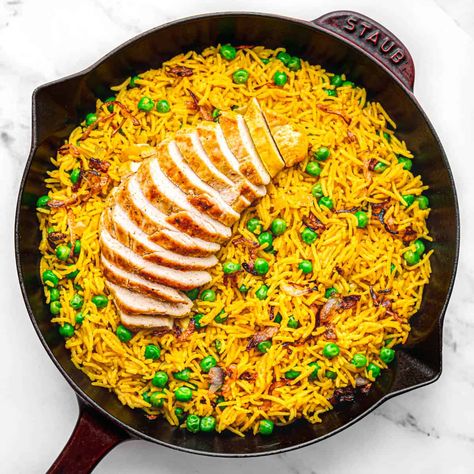 Chicken and Saffron Rice Baked Chicken Tenders Healthy, Saffron Rice Recipe, Saffron Chicken, Saffron Recipes, Bolognese Sauce Recipe, Lemon Chicken Pasta, Pork Noodles, Creamy Lemon Chicken, Healthy Baked Chicken