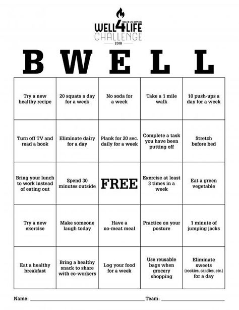 BWELL Wellness Bingo | Sigler Workplace Challenge Ideas, Wellness Bingo Ideas, Workout Bingo Challenge, Work Bingo Ideas, Workplace Wellness Challenge, Staff Wellness Challenges, Work Wellness Challenge Ideas, Fitness Bingo Challenge, Workplace Wellness Activities