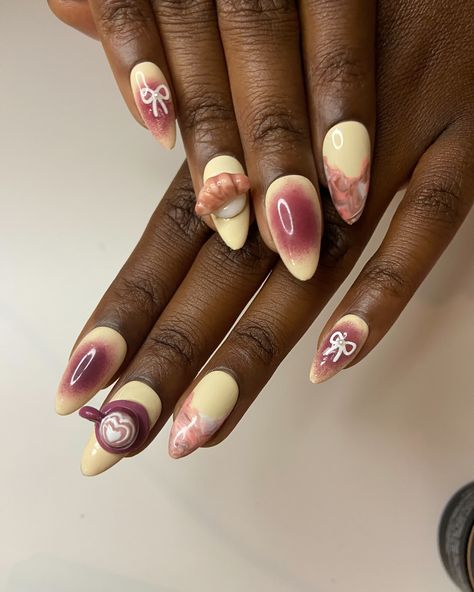 Fall in love with this sculpted nail set! 💅🏾✨ I used Hema-free gel polishes from @glitterbels in shades ‘Spice it Up,’ ‘Spa Day,’ and ‘Fruit Punch’ to create this soft blend with 3D details for extra flair. Topped off with their non-wipe top coat for that flawless shine! 🌸🔥 - Which shade is your fave? Let me know in the comments! 💖 - @glitterbels_ambassadors 🎀 - #NailArt #Glitterbels #HemaFree #3DNails #NailTech #NailInspo #gbtopsets #londonnailtech #nailinspo #nailsoftheday #westlondonnail... 3d Fall Nails, London Nails, Spice It Up, Fruit Punch, Nails Inspo, Fall Nails, 3d Nails, Spa Day, Nail Tech