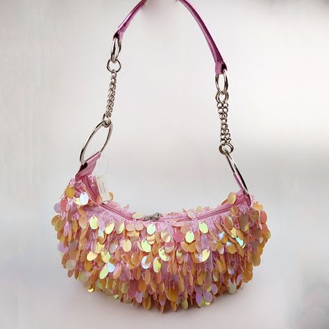 Vintage Heavy Handmade Sequin Tassel Shoulder Bag Beaded Embroidery Silver Designer Bag Shiny Club Vibes, 2024 Fits, Sequin Handbag, Summer Styling, Sequin Bag, Evening Handbag, Accessories Jewelry Necklace, Beaded Bags, Evening Clutch Bag