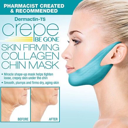 Crepe Be Gone Skin Firming Collagen Chin Masks Set of 2-370686 Sagging Neck Skin, Crepe Skin, Tighten Neck Skin, Natural Skin Tightening, Skin Tightening Mask, Skin Tightening Treatments, Wrinkle Remedies, Collagen Mask, Crepey Skin