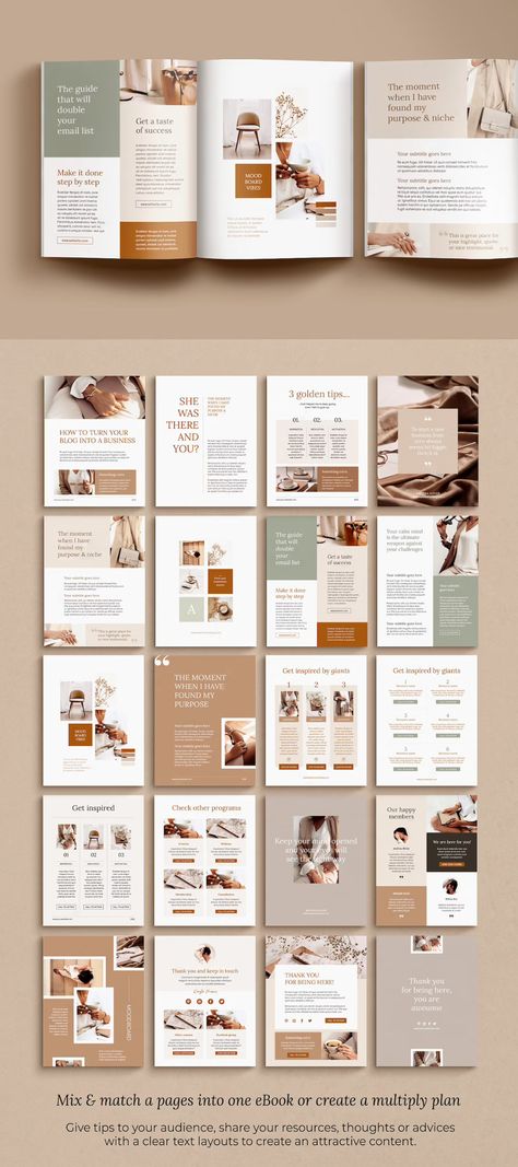 Elegant Course Creator Ebook, Workbook Template Canva Ebook Template Ebook Template Indesign Ebook Cover Business Coach Lead Magnet - Etsy Workbook Layout Design Inspiration, Booklet Template Design, Ebook Designs Layout Business, Etsy Canva Templates, Magainze Layout Design, Pdf Design Ideas, Workbook Design Ideas, Page Layout Design Templates, Booklet Design Inspiration