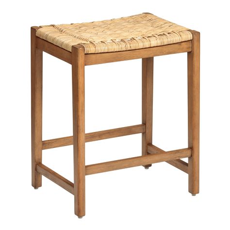 Amolea Wood and Rattan Backless Counter Stool - World Market Latest Kitchen Ideas, Woven Bar Stools, Counter Stools Backless, Wooden Bar Stools, Backless Bar Stools, Wood Bar Stools, Wood Stool, Counter Height Stools, Kitchen Bar Stools