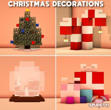 Minecraft Candy Cane, Minecraft Christmas Tree, Case Minecraft, Minecraft Decoration, Minecraft Banner Designs, Bangunan Minecraft, Minecraft Banners, Easy Minecraft Houses, Cool Minecraft Creations