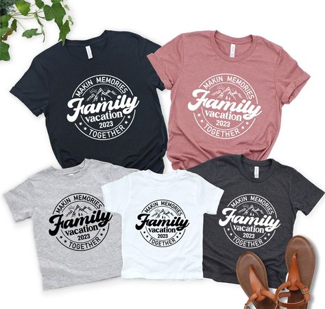 Family Vacation 2023 Shirt, Family Vacation Shirt, Family Trip Shirts, Family Matching Shirts, Vacation Shirts, Making Memories Together Welcome to `EMGIFTUS Custom Graphic Tee Shop 🕕Production Time 1-3 business day🕕 High quality and super soft, comfortable t-shirts, onesies and hoodies. Made with  (DTF) and pressed with a professional grade heat press. ✔Make sure you check our size-chart before you place your order. ➡️𝗛𝗢𝗪 𝗧𝗢 𝗢𝗥𝗗𝗘𝗥 ⬅️ 𝟏. Please, Check and Review all Photos. 𝟐. Sele Family Trip Shirts, Vacation Shirts Family, Family Vacation Tshirts, Vacation Tshirts, Family Matching Shirts, Trip Shirts, Reunion Shirts, Travel Tees, Family Camping Trip